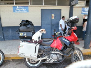 Jackie patiently waiting on the Guatemala side of the border.